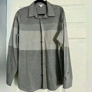 Calvin Klein gray block dress shirt